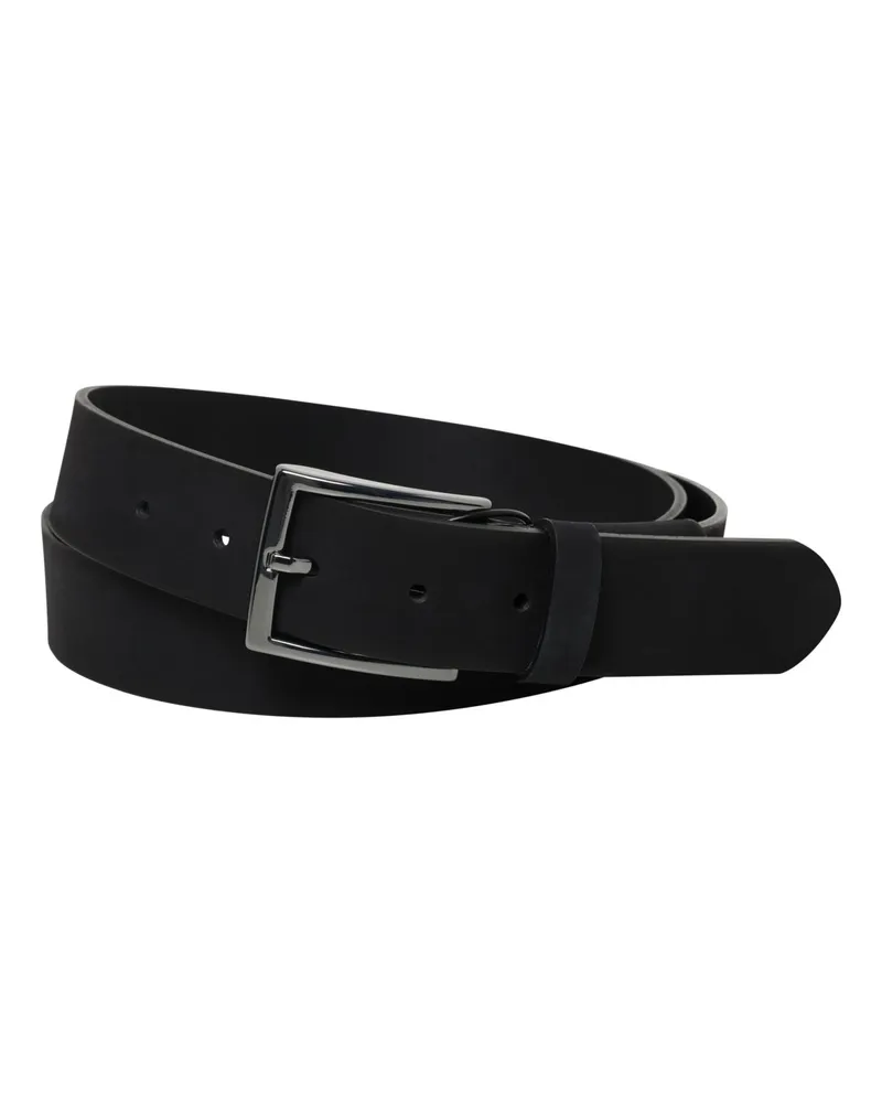 Tom Rusborg Casual-Ledergürtel mit geraden Kanten in Schwarz