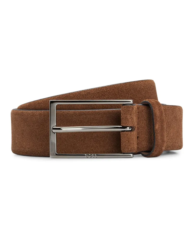 HUGO BOSS Gürtel aus Veloursleder in Cognac