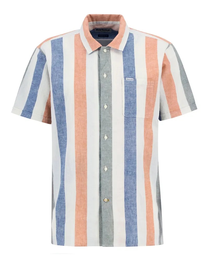 Barbour Kurzarmhemd mit Leinen und breiten Streifen, Regular Fit in Multicolor