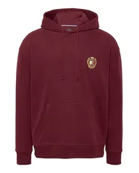 Tommy Hilfiger Hoodie mit goldener Wappen-Stickerei Bordeaux