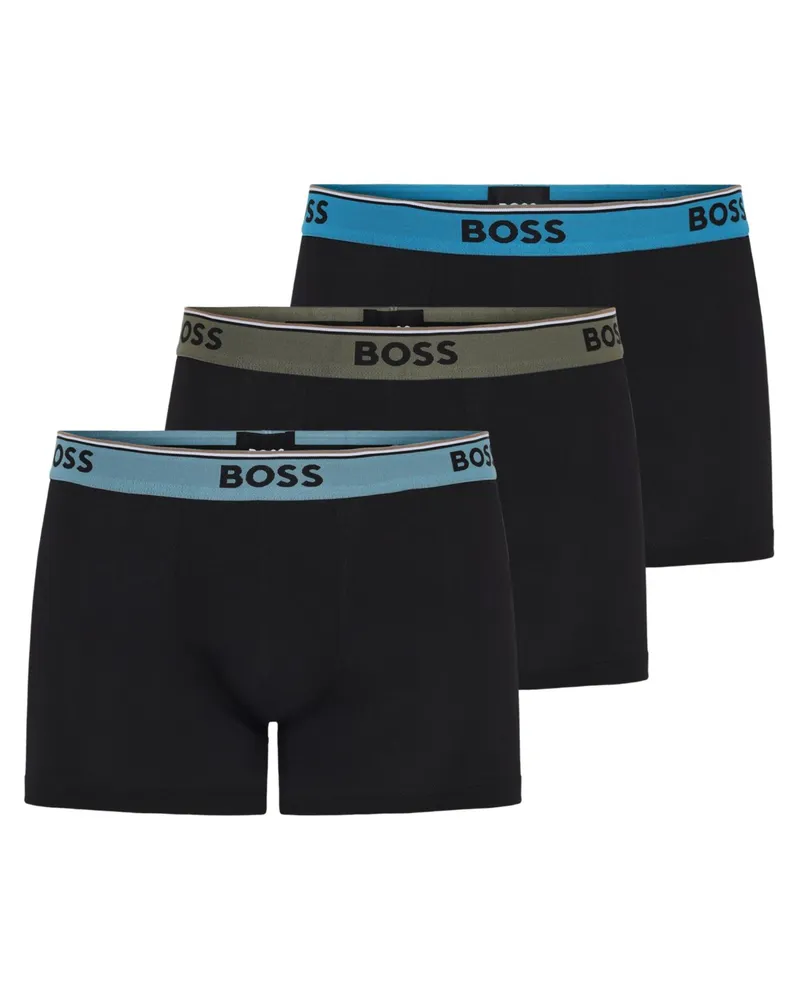 HUGO BOSS 3er Pack Boxer-Trunks mit elastischem Label-Bund in Schwarz