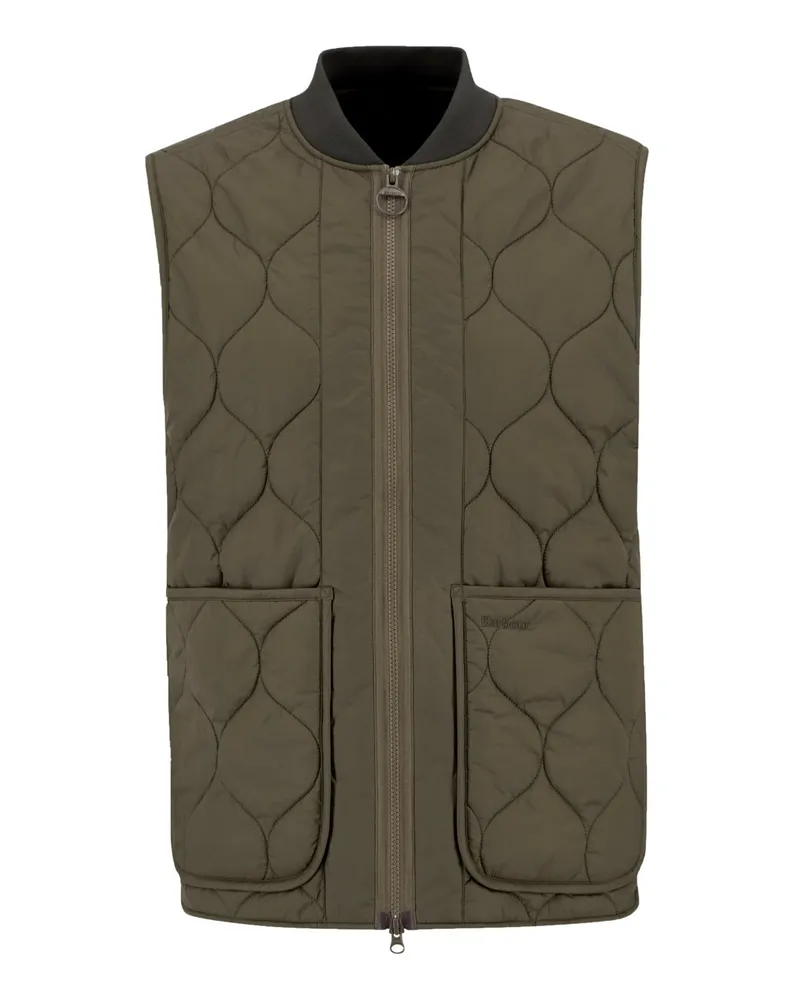 Barbour Wattierte Liner Steppweste mit Eingrifftaschen in Oliv