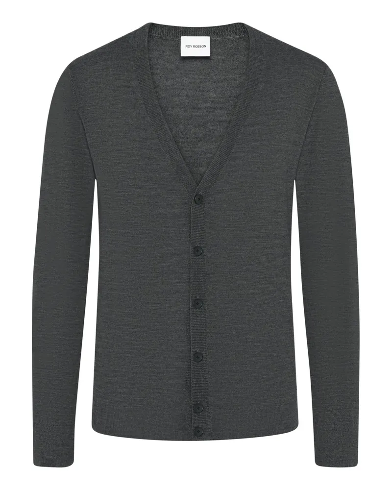 Roy Robson Leichte Strickjacke aus Merinowolle in Grau