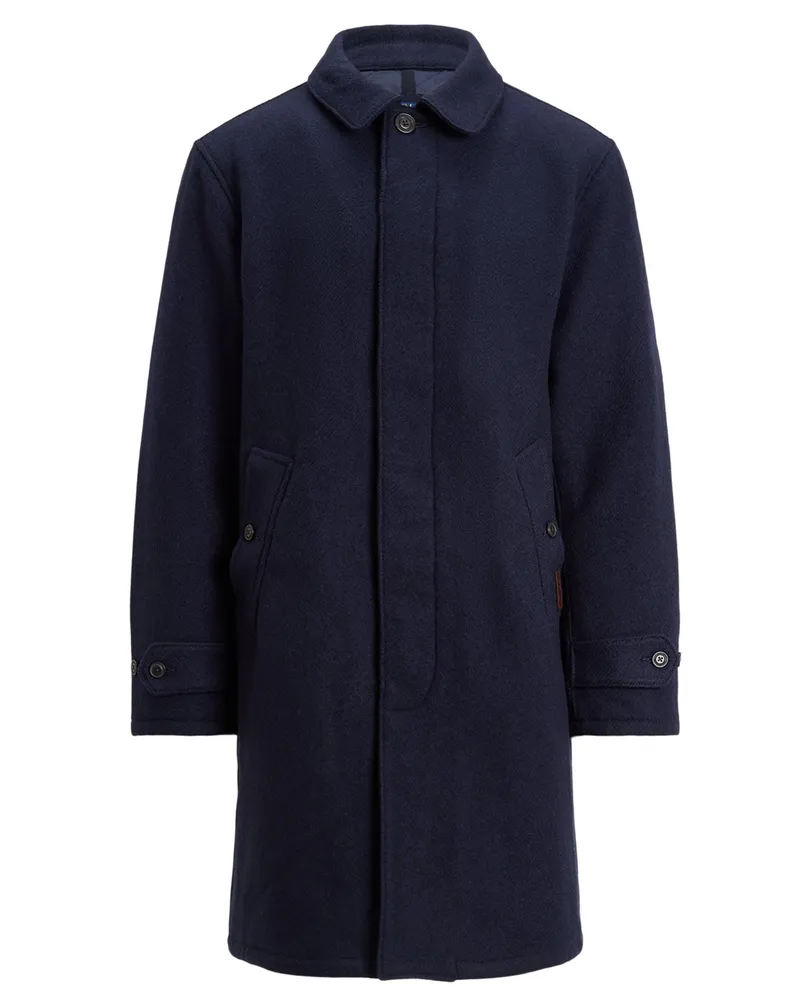 Ralph Lauren Wollmantel mit Wattierung und verdeckter Knopfleiste in Marine
