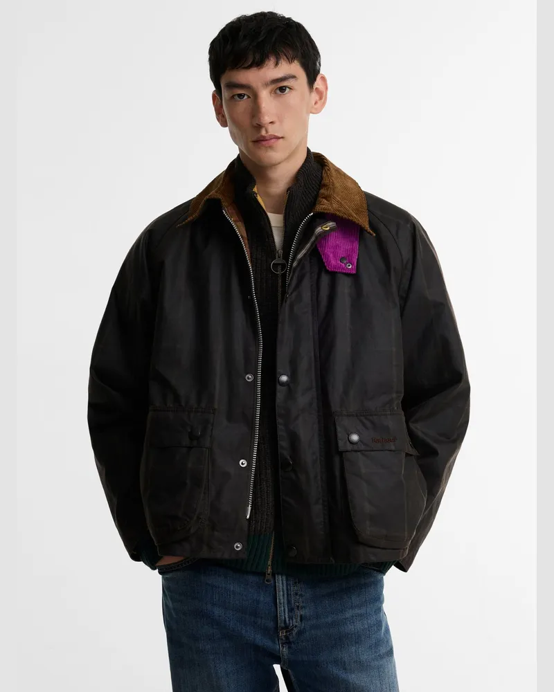 Barbour Paul Smith Loves Barbour Wachsjacke Transport Windowpane in Braun