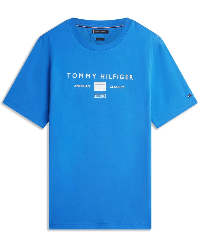 Tommy Hilfiger Softes T-Shirt mit Label-Schriftzug, Regular in Blau
