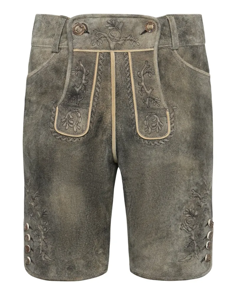 Spieth & Wensky Trachtenlederhose mit traditioneller Stickerei in Braun