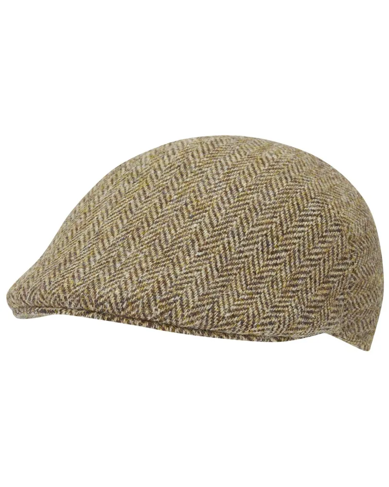 Wellington of Bilmore Harris-Tweed Schiebermütze Henry aus Schurwolle in Beige