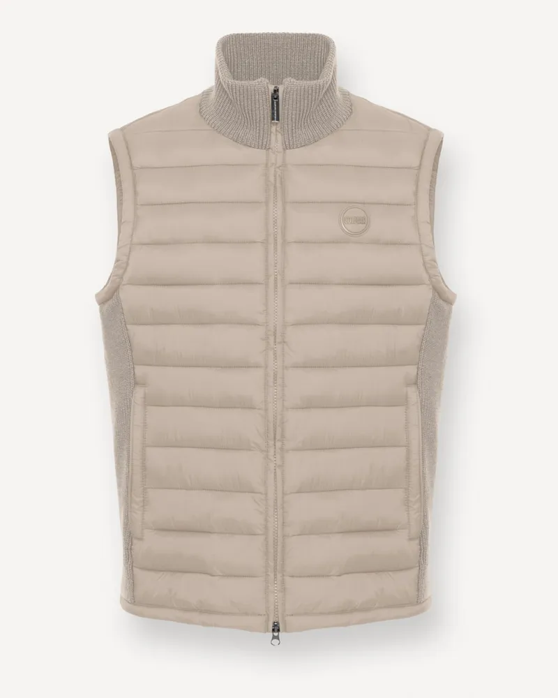 Colmar Gesteppte Hybrid-Kapuzenjacke mit Strickärmeln in Beige