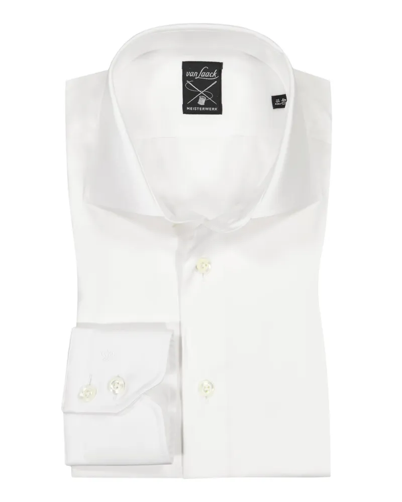 van Laack Hemd in Twill-Qualität, Meisterwerk, Tailored Fit in Weiß