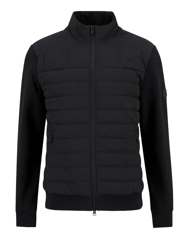 Barbour Hybride Steppjacke Collins mit Sweat-Ärmeln und Label-Patch in Schwarz