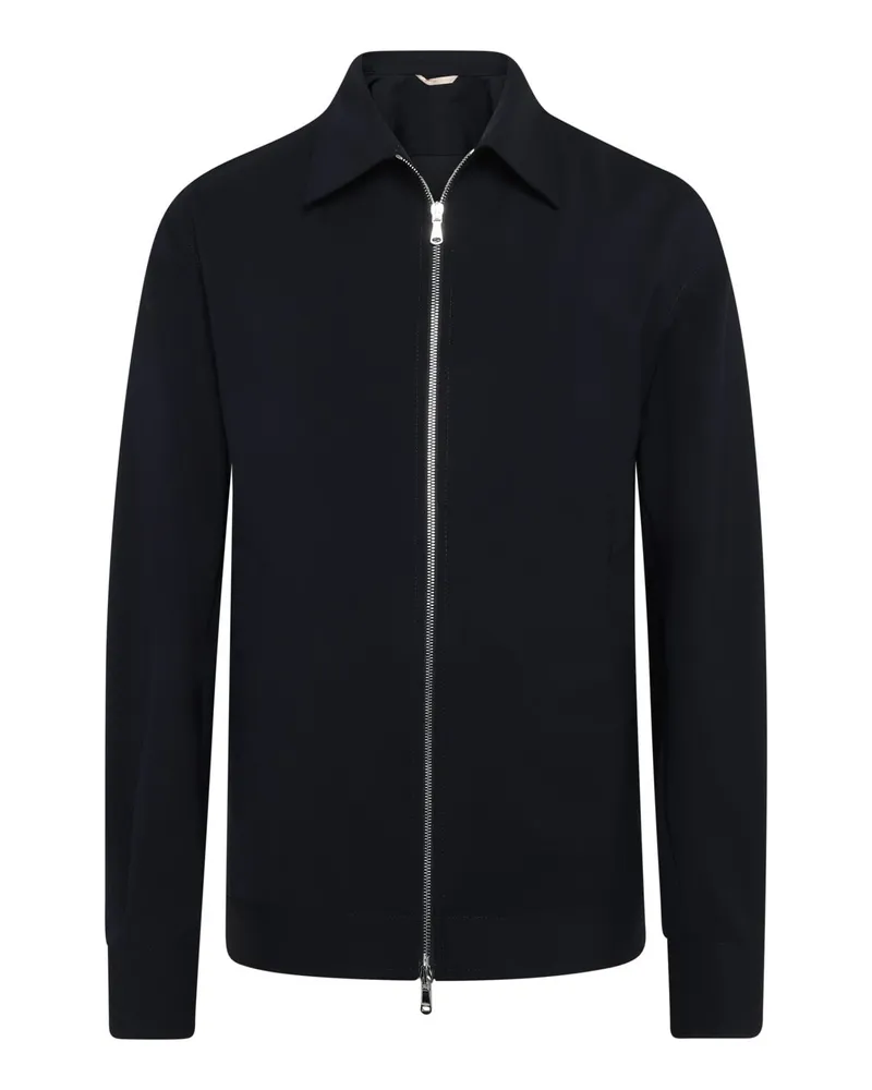 Briglia 1949 Overshirt aus einem Schurwollmix mit Zip in Marine