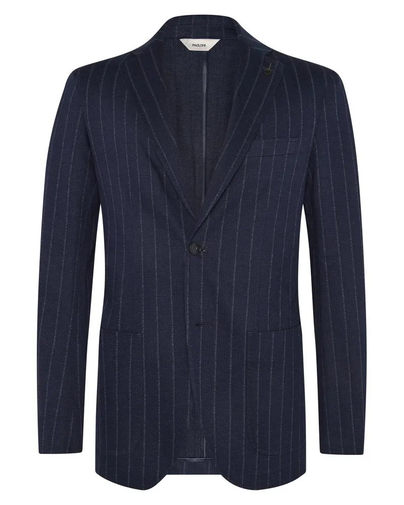 PAOLONI Einreihiges Sakko mit Nadelstreifen in Jersey-Qualität in Blau