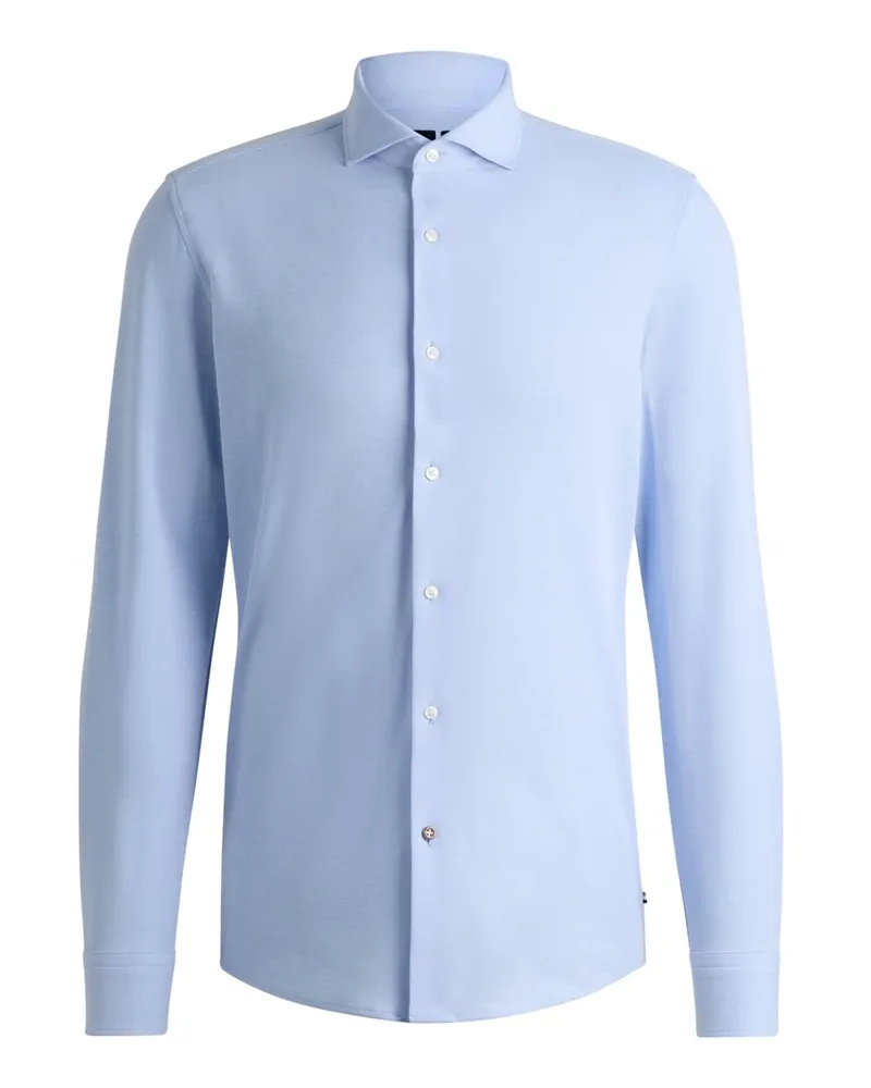 HUGO BOSS Strukturiertes Performance-Hemd, Slim Fit in Hellblau