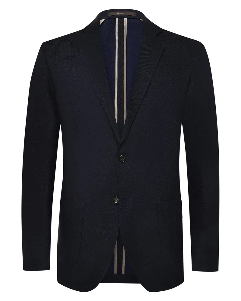 windsor. Einreiher-Sakko aus einem Leinen-Baumwolle-Mix in Marine