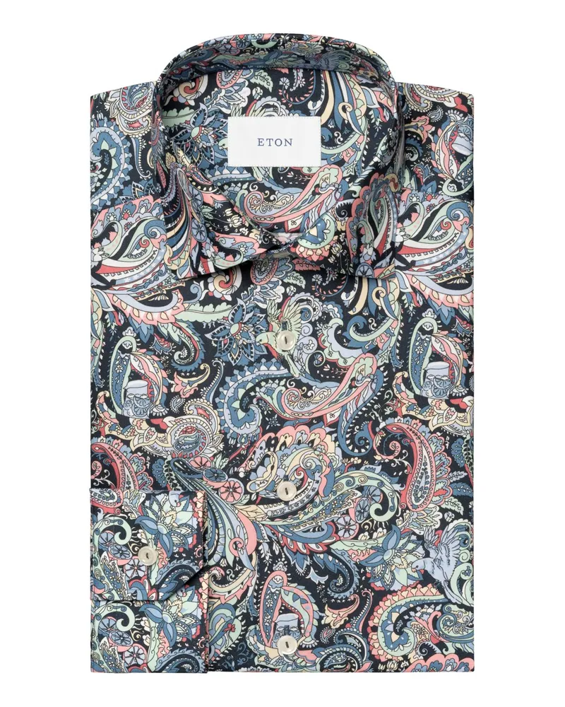 Eton Signatur Twill Hemd mit Paisley-Muster, Slim in Multicolor