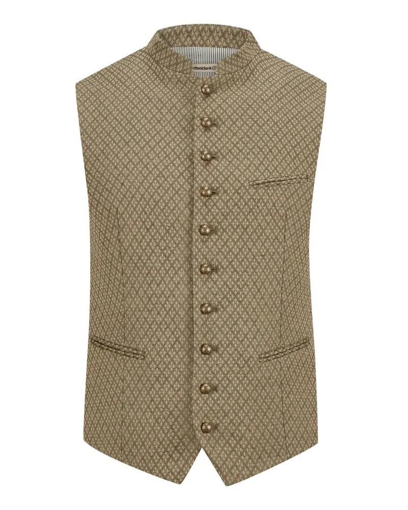 Gottseidank Trachtenweste mit feinem Rautenmuster in Beige
