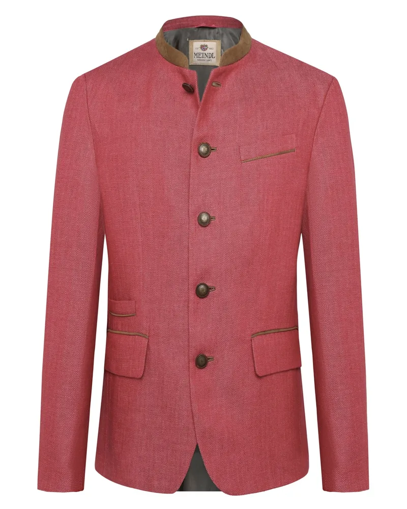 Meindl Leinen-Janker Franz mit Fischgrätwebmuster und Billettasche in Berry