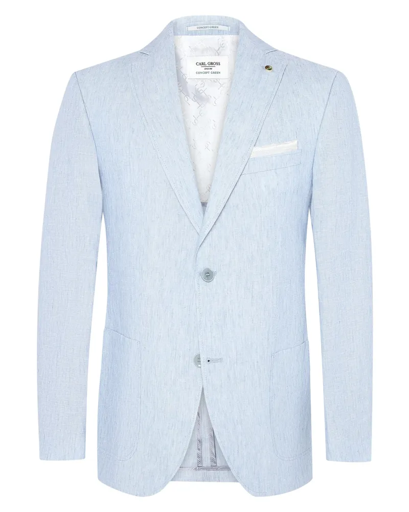 Carl Gross Teilgefüttertes Leinensakko, Modern Fit in Hellblau