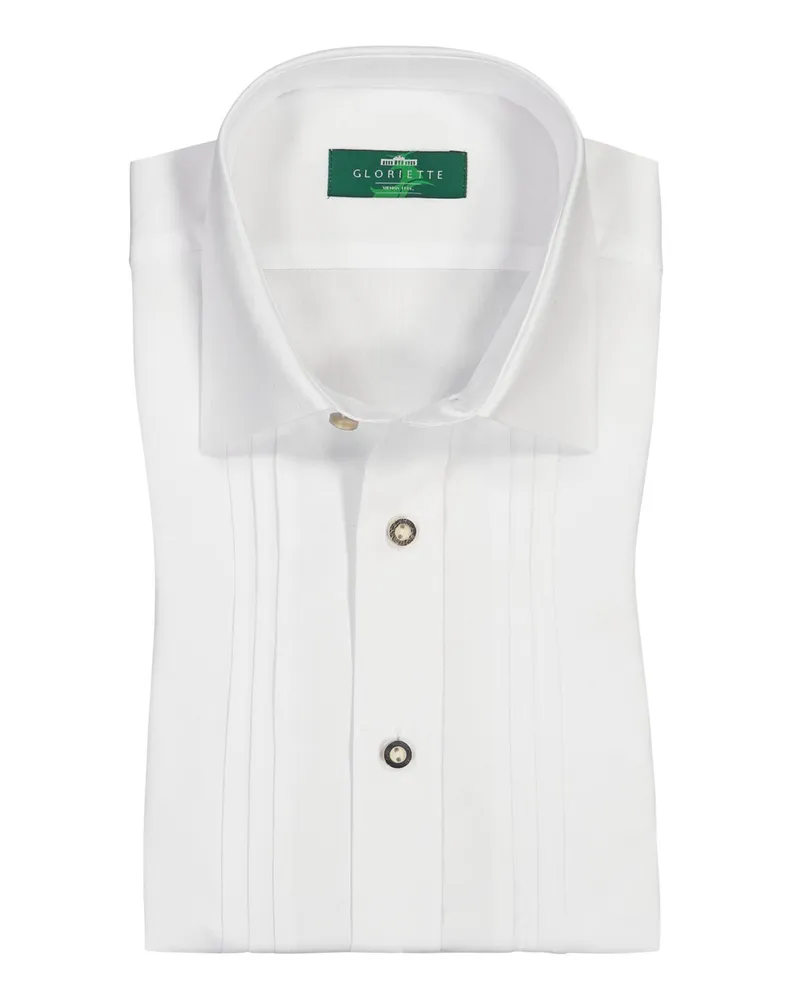 Gloriette Klassisches Trachtenhemd mit aufgesetzter Knopfleiste in Weiß