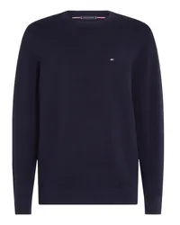 Tommy Hilfiger Pullover aus Baumwolle mit Reiskornstruktur und Logo-Stickerei Marine