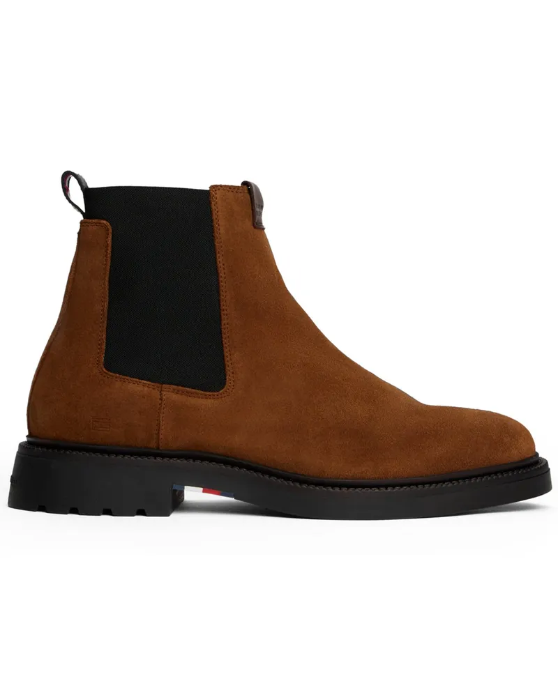 Tommy Hilfiger Chelsea Boots aus Veloursleder in Braun