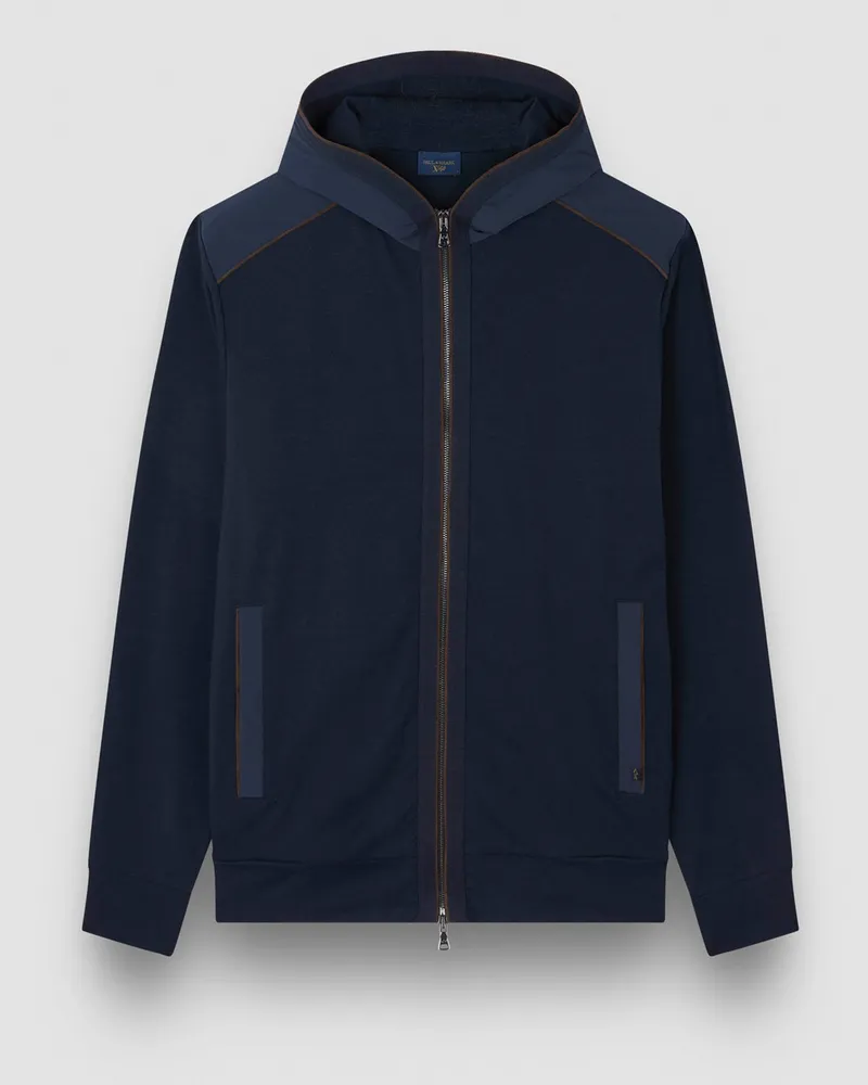 Paul & Shark Sweatjacke mit Kontrasteinsätzen und Kapuze in Marine