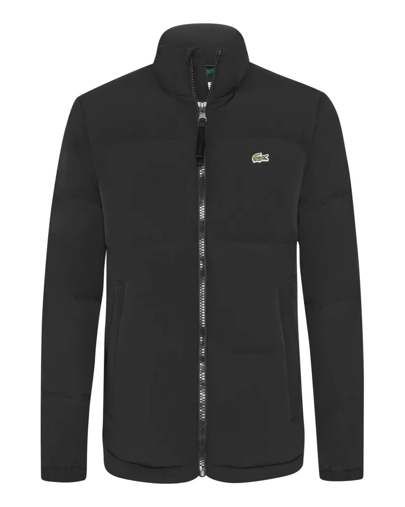 Lacoste Wasserabweisende Daunenjacke mit in Kargen integrierter Kapuze in Schwarz