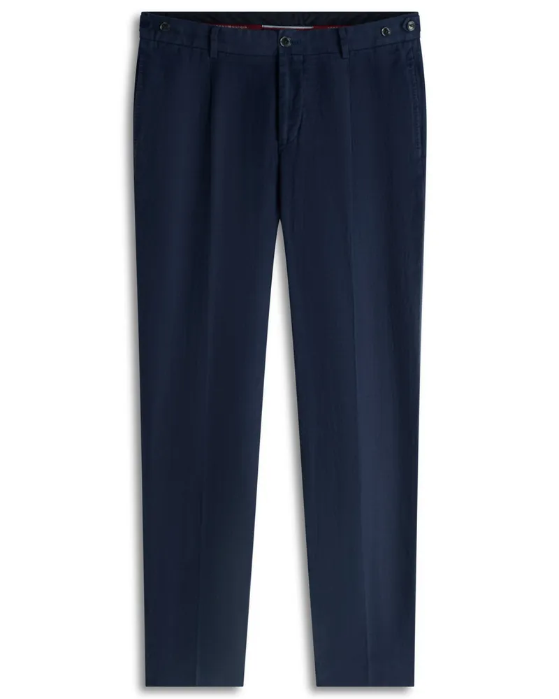 Tommy Hilfiger Vorgewaschene Leinenhose New York Label, Tapered Fit in Marine