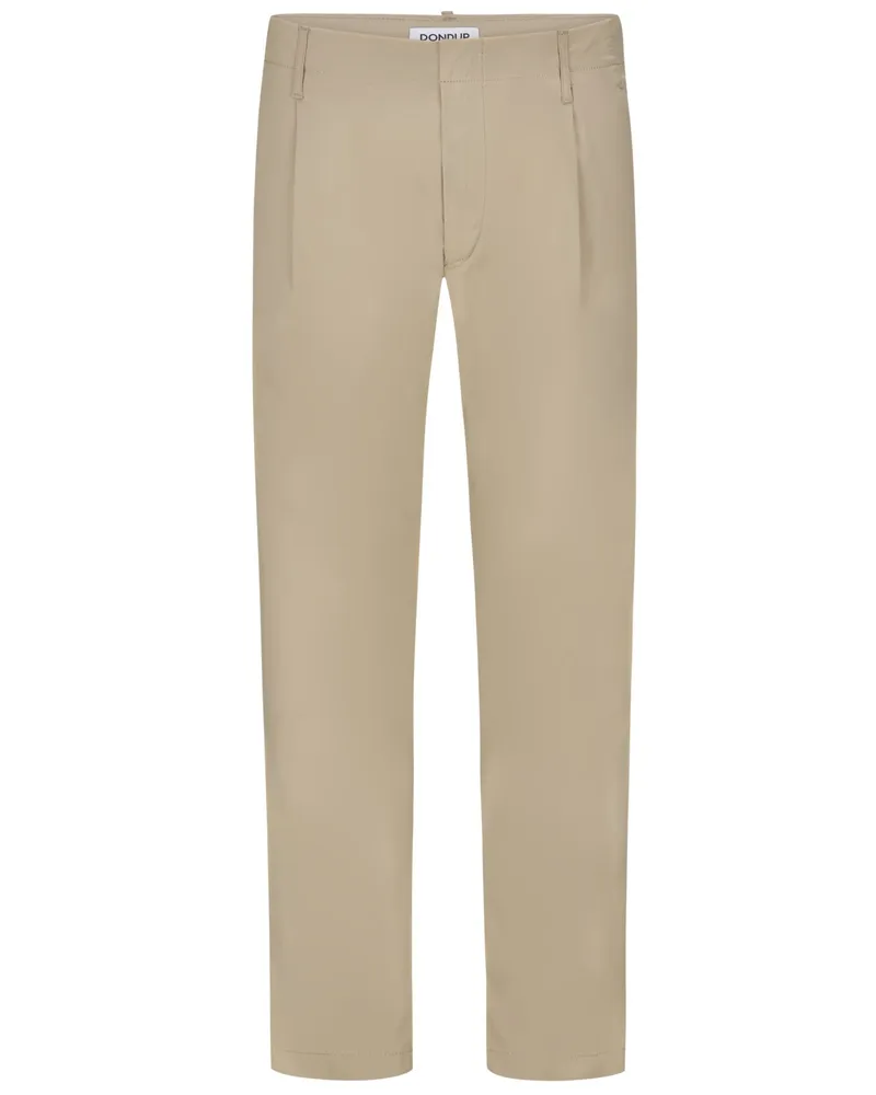 Dondup Glatte Stretch-Chino Ben mit Bundfalte Beige