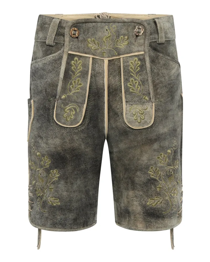Spieth & Wensky Trachtenlederhose mit traditioneller Stickerei in Braun