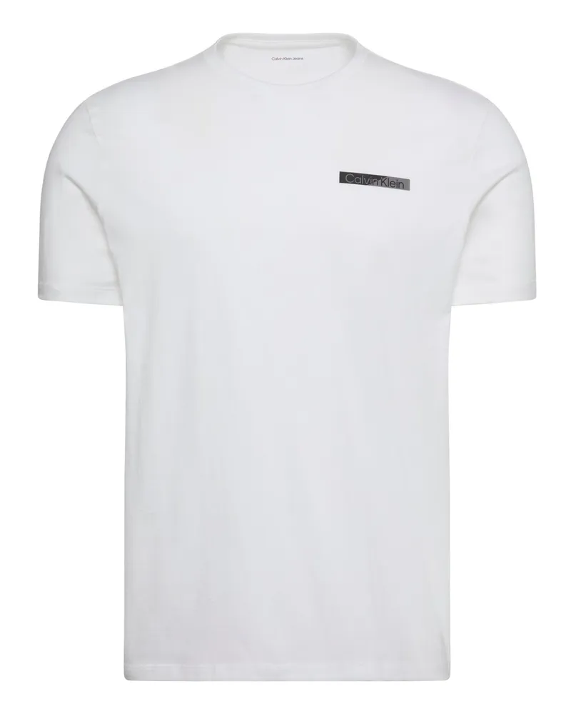 Calvin Klein T-Shirt aus Baumwolle mit beidseitigem Print in Weiß