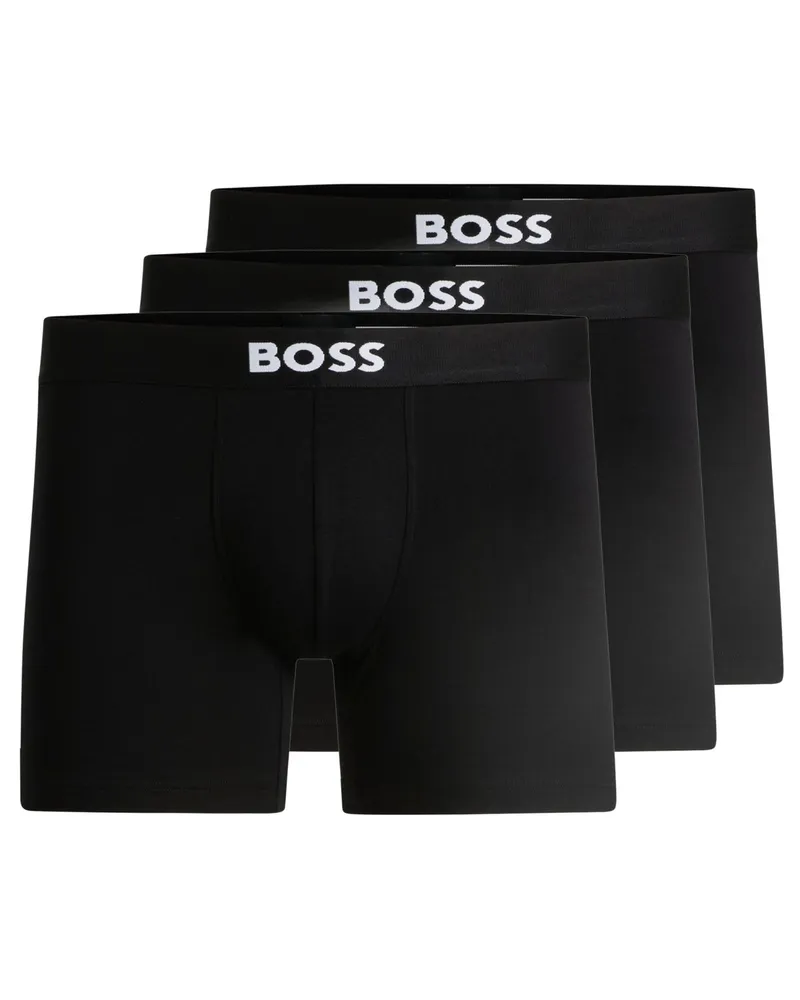 HUGO BOSS 3er Pack Boxer Briefs mit Stretchanteil, BOSS ONE in Schwarz