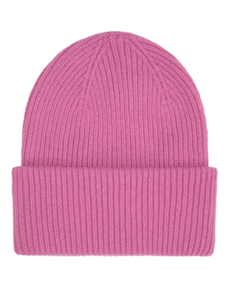 COLORFUL STANDARD Rippstrick Mütze aus Merinowolle in Pink