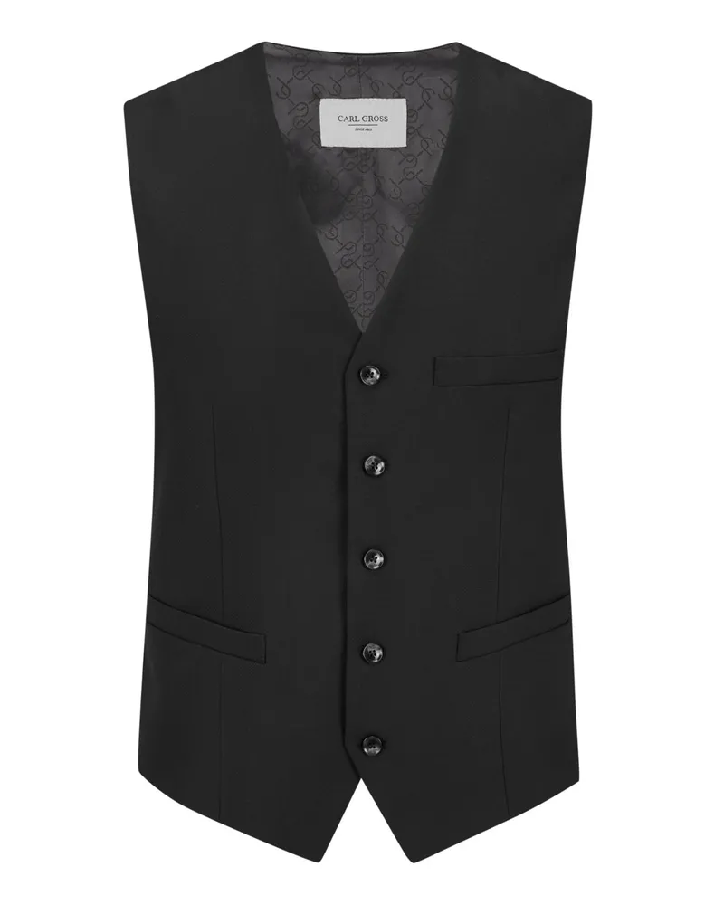 Carl Gross Weste mit Woll- und Stretchanteil in Schwarz