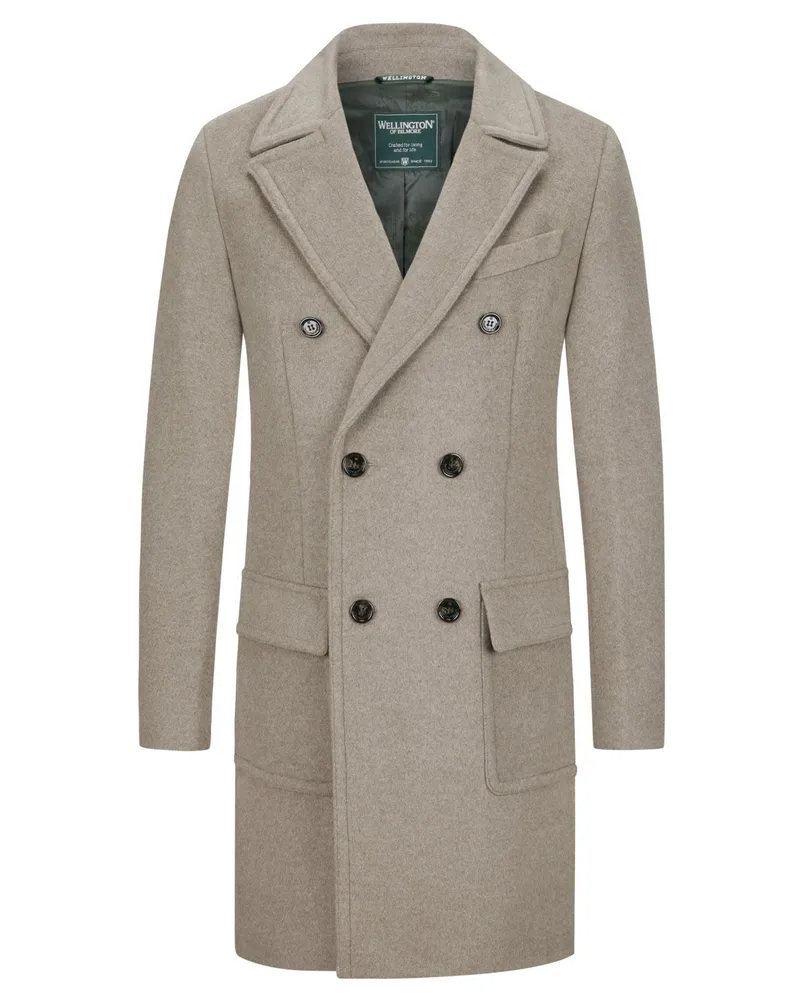 Wellington of Bilmore Kurzmantel aus Schurwolle und Kaschmir in Beige