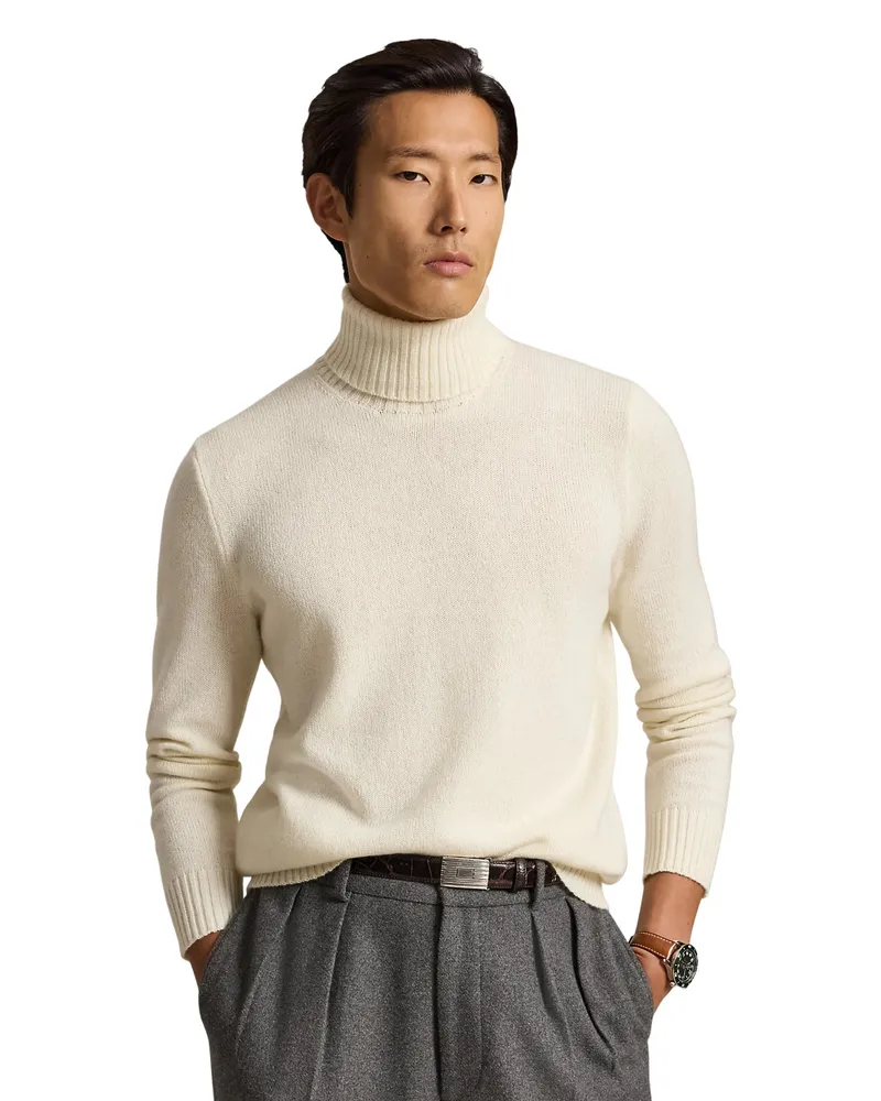 Ralph Lauren Leichter Rollkragenpullover aus Kaschmir in Offwhite