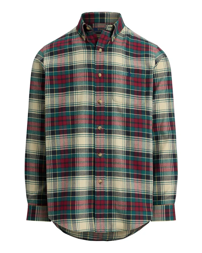 Ralph Lauren Oxfordhemd mit Check-Muster, Custom Fit in Rot