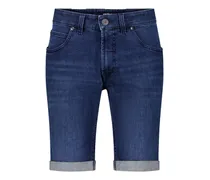 Elastische Denim-Bermudas mit Beinumschlag, Modern Fit in