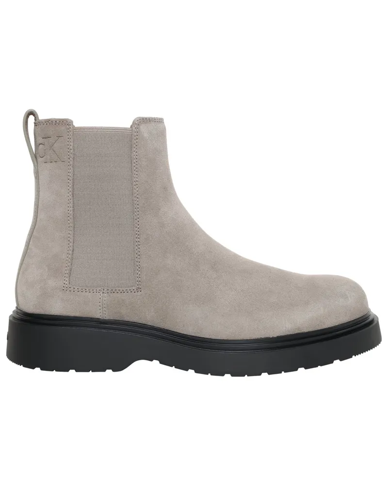Calvin Klein Chelsea-Boots aus Veloursleder mit elastischem Einsatz in Grau