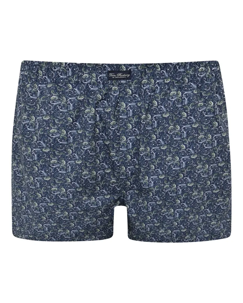 Tom Rusborg Boxershorts aus Baumwolle mit floralem Print in Marine