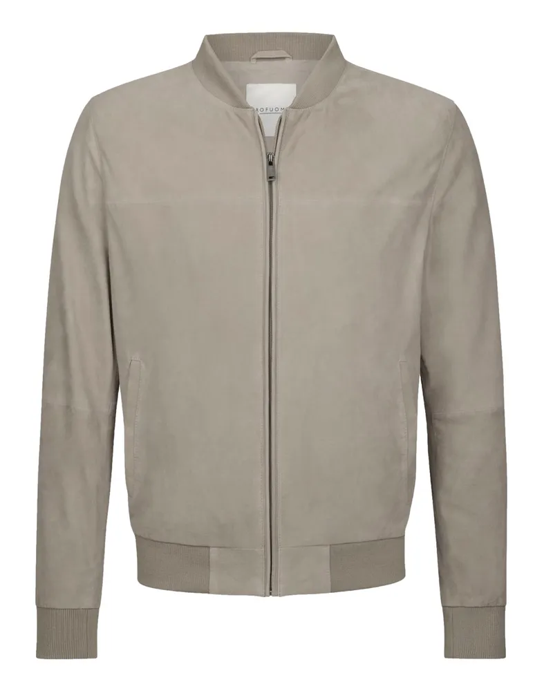 Profuomo Blouson aus Ziegenveloursleder in Beige