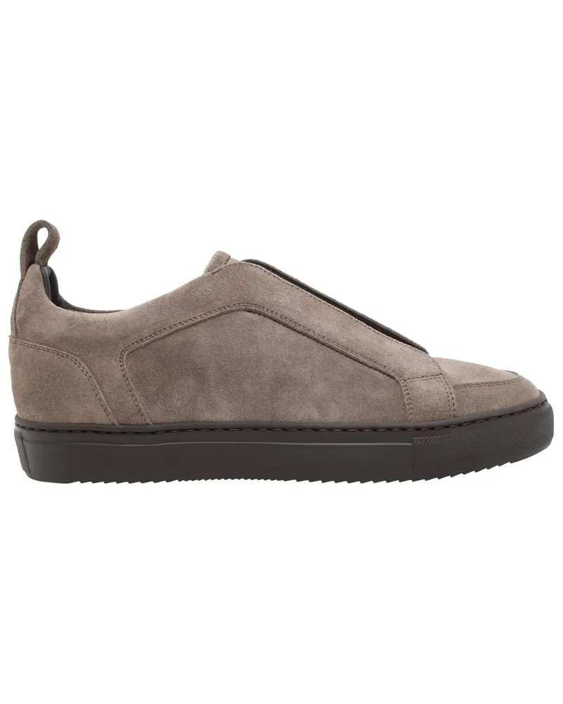 Doucal´s Slip On Sneaker aus weichem Wildleder in Beige