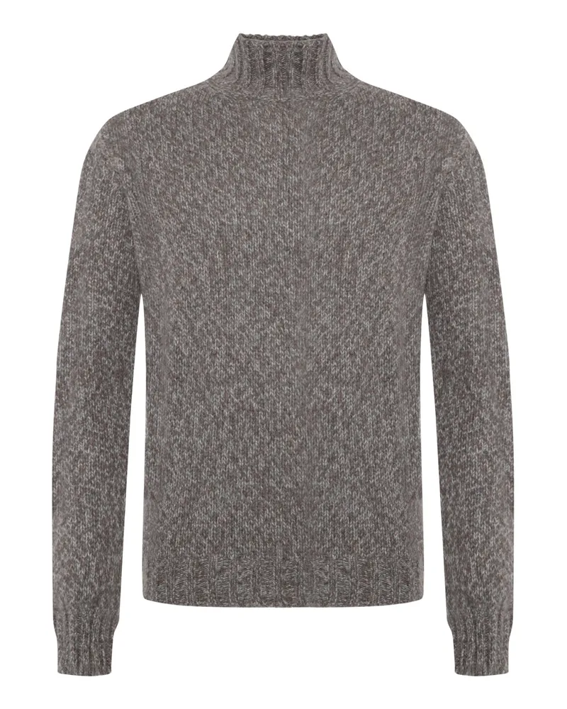 Fedeli Melierter Rollkragenpullover aus einem Alpaka-Wolle-Mix in Braun