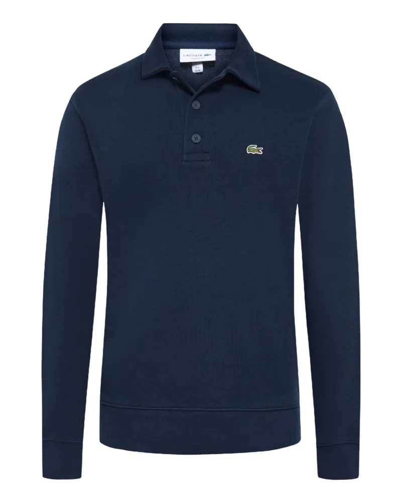 Lacoste Sweatshirt mit Polokragen und gesticktem Logo in Marine