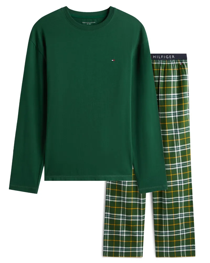 Tommy Hilfiger Schlafanzug in Flanell-Qualität, X-Mas-Edition in Grün