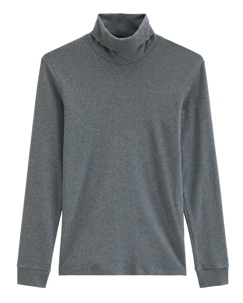 Marc O'Polo Sweat-Rollkragenpullover in Jersey-Qualität, Shaped Fit in Anthrazit