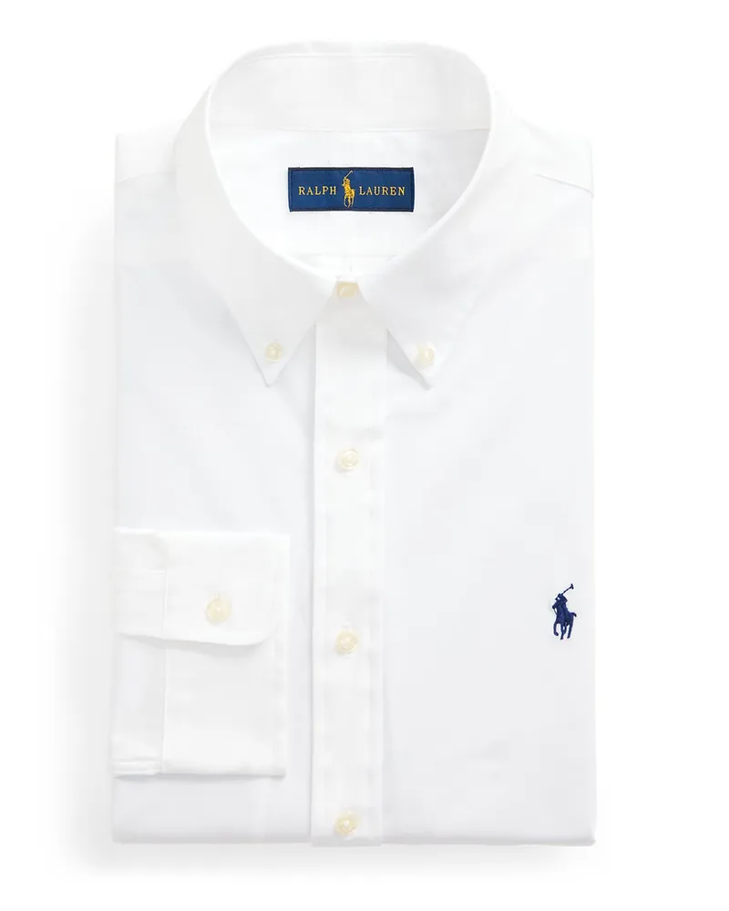 Ralph Lauren Custom Fit Hemd mit Button-Down Kragen in Weiß