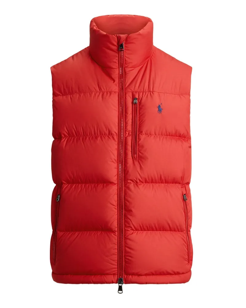 Ralph Lauren Daunenweste Gorham mit Schornsteinkragen und Pony-Stickerei in Rot