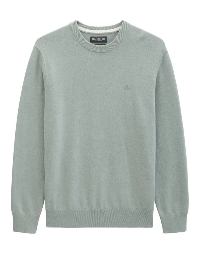 Marc O'Polo Leichter Glattstrick-Pullover aus einem Bio Baumwolle-Schurwollmix, Regular Fit in Salbei